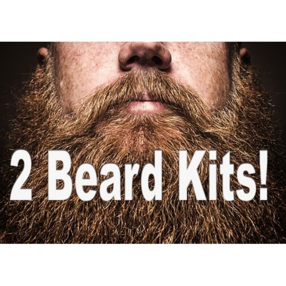 TWO SETS! 4 PC Every Man Jack Aged Bourbon Beard Kit + 4 PC SEA SALT Beard Kit